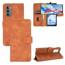 עבור LG Wing 5G כיסוי ארנק / ספר עשוי מעור בצבע חום עם חריצים לכרטיסי אשראי