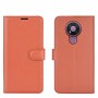 עבור Nokia 3.4 כיסוי ארנק / ספר עשוי מעור בצבע חום עם חריצים לכרטיסי אשראי