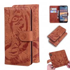 עבור Nokia 4.2 כיסוי ארנק / ספר עשוי מעור בצבע חום עם חריצים לכרטיסי אשראי