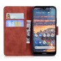 עבור Nokia 4.2 כיסוי ארנק / ספר עשוי מעור בצבע חום עם חריצים לכרטיסי אשראי