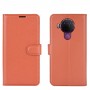 עבור Nokia 5.4 כיסוי ארנק / ספר עשוי מעור בצבע חום עם חריצים לכרטיסי אשראי