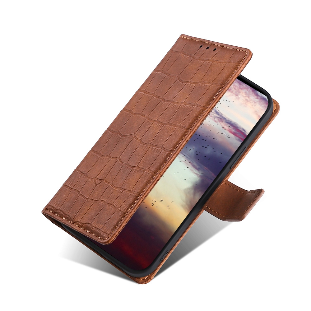עבור Nokia 8 כיסוי ארנק / ספר עשוי מעור בצבע חום עם חריצים לכרטיסי אשראי