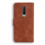עבור OnePlus 8 כיסוי ארנק / ספר עשוי מעור בצבע חום עם חריצים לכרטיסי אשראי