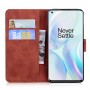 עבור OnePlus 8 כיסוי ארנק / ספר עשוי מעור בצבע חום עם חריצים לכרטיסי אשראי