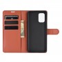 עבור OnePlus 8T כיסוי ארנק / ספר עשוי מעור בצבע חום עם חריצים לכרטיסי אשראי