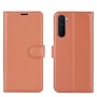 עבור OnePlus Nord כיסוי ארנק / ספר עשוי מעור בצבע חום עם חריצים לכרטיסי אשראי