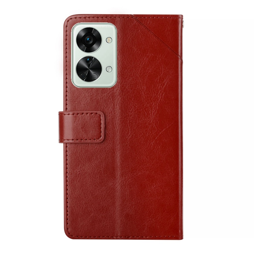 עבור OnePlus Nord 2T כיסוי ארנק / ספר עשוי מעור בצבע חום עם חריצים לכרטיסי אשראי