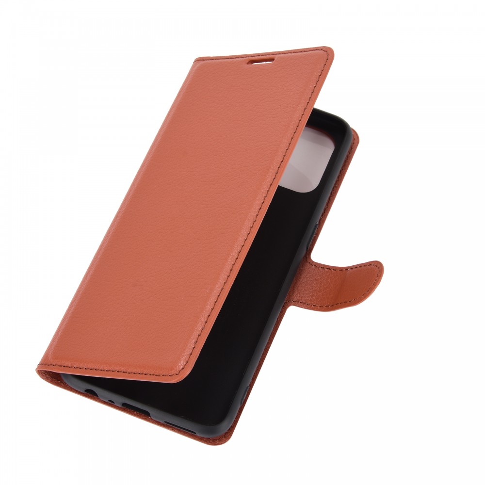 עבור OnePlus Nord N10 5G כיסוי ארנק / ספר עשוי מעור בצבע חום עם חריצים לכרטיסי אשראי