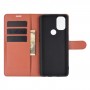 עבור OnePlus Nord N10 5G כיסוי ארנק / ספר עשוי מעור בצבע חום עם חריצים לכרטיסי אשראי