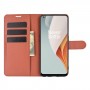 עבור OnePlus Nord N100 כיסוי ארנק / ספר עשוי מעור בצבע חום עם חריצים לכרטיסי אשראי