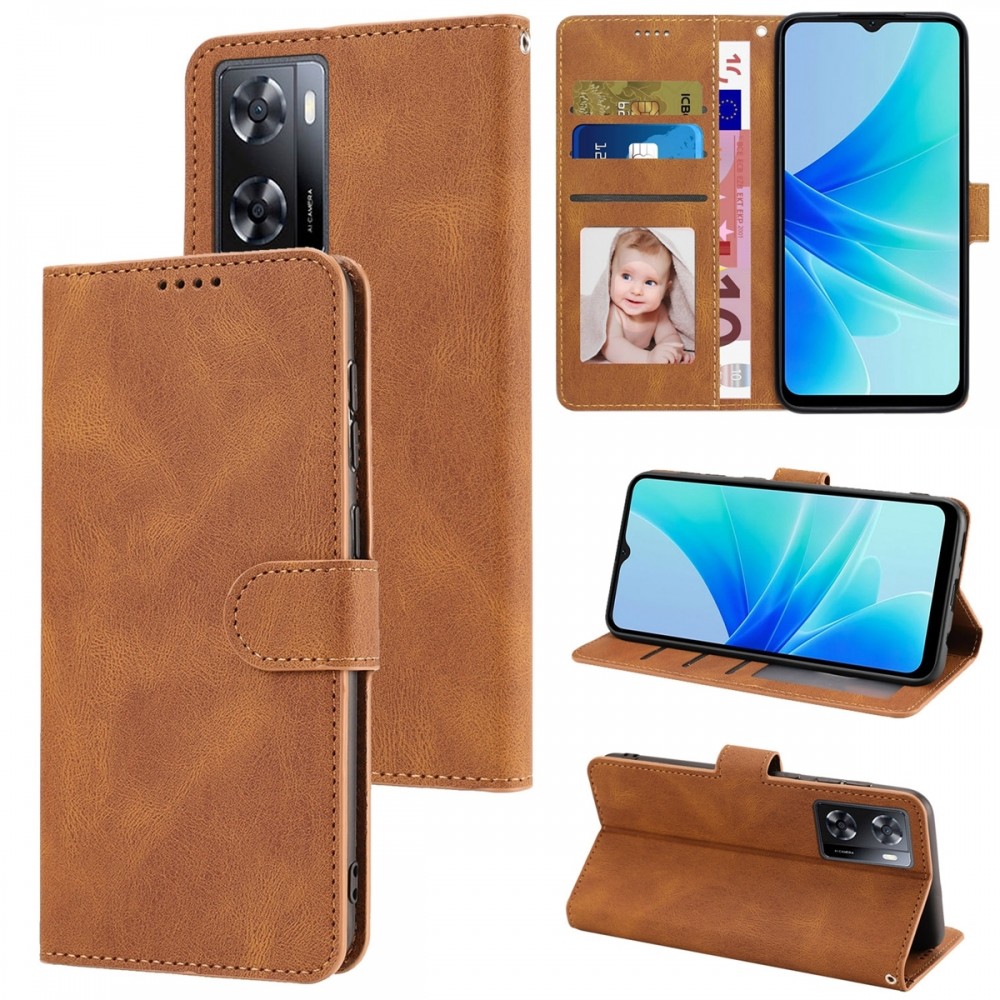 עבור OnePlus Nord N20 SE כיסוי ארנק / ספר עשוי מעור בצבע חום עם חריצים לכרטיסי אשראי