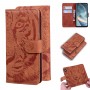 עבור Oppo A92s כיסוי ארנק / ספר עשוי מעור בצבע חום עם חריצים לכרטיסי אשראי