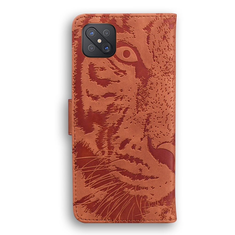 עבור Oppo A92s כיסוי ארנק / ספר עשוי מעור בצבע חום עם חריצים לכרטיסי אשראי