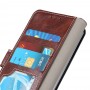 עבור Oppo A93 כיסוי ארנק / ספר עשוי מעור בצבע חום עם חריצים לכרטיסי אשראי