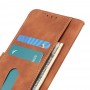 עבור Oppo Reno4 5G כיסוי ארנק / ספר עשוי מעור בצבע חום עם חריצים לכרטיסי אשראי