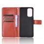 עבור Oppo Reno5 5G כיסוי ארנק / ספר עשוי מעור בצבע חום עם חריצים לכרטיסי אשראי