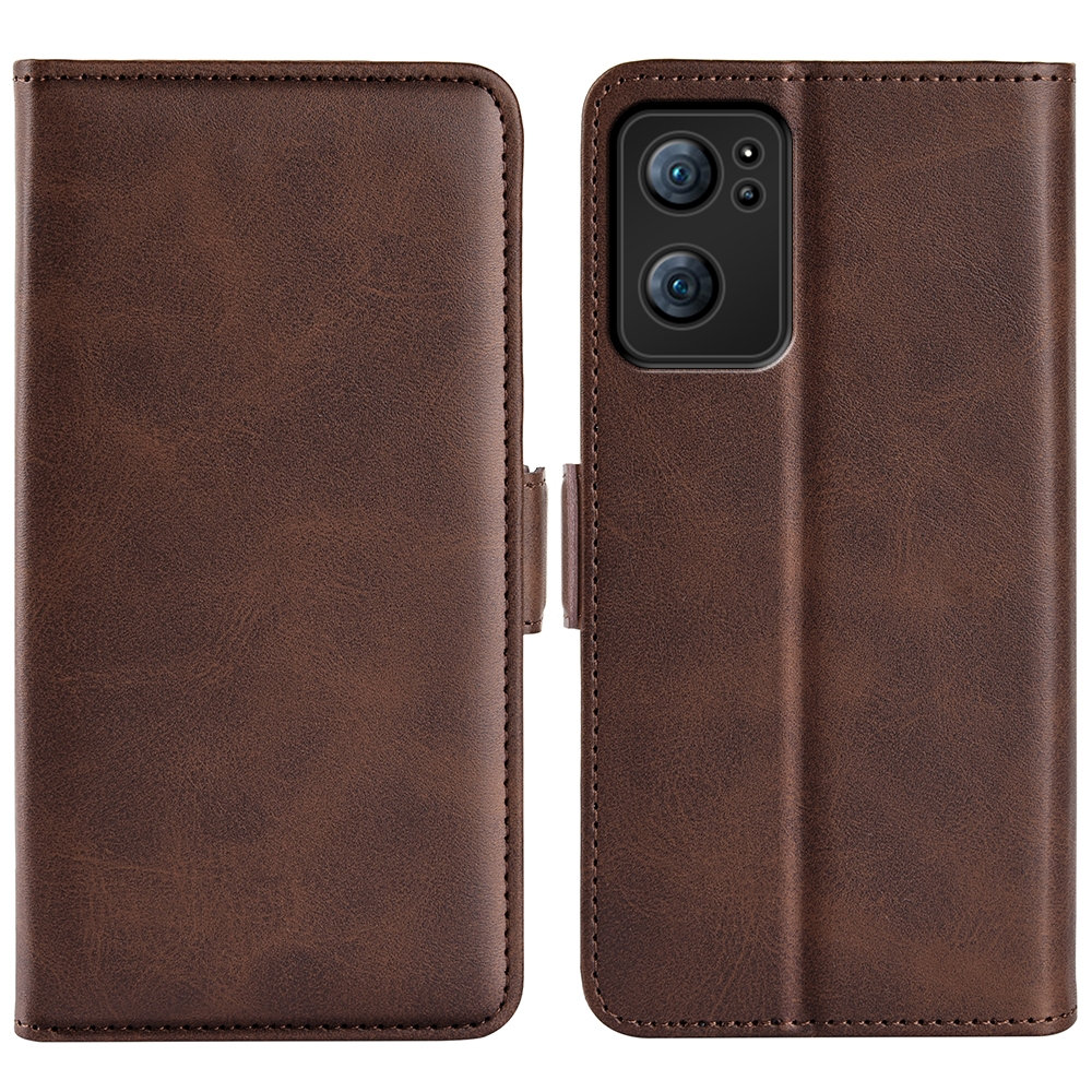 עבור Oppo Reno7 5G כיסוי ארנק / ספר עשוי מעור בצבע חום עם חריצים לכרטיסי אשראי