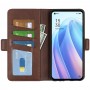 עבור Oppo Reno7 5G כיסוי ארנק / ספר עשוי מעור בצבע חום עם חריצים לכרטיסי אשראי