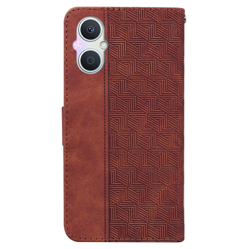 עבור Oppo Reno7 Z 5G כיסוי ארנק / ספר עשוי מעור בצבע חום עם חריצים לכרטיסי אשראי