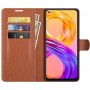 עבור Realme 8 כיסוי ארנק / ספר עשוי מעור בצבע חום עם חריצים לכרטיסי אשראי