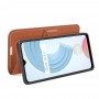 עבור Realme C21Y כיסוי ארנק / ספר עשוי מעור בצבע חום עם חריצים לכרטיסי אשראי