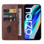 עבור Realme Narzo 50A Prime כיסוי ארנק / ספר עשוי מעור בצבע חום עם חריצים לכרטיסי אשראי