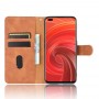 עבור Realme X50 Pro 5G כיסוי ארנק / ספר עשוי מעור בצבע חום עם חריצים לכרטיסי אשראי