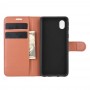 עבור Samsung Galaxy A01 Core כיסוי ארנק / ספר עשוי מעור בצבע חום עם חריצים לכרטיסי אשראי