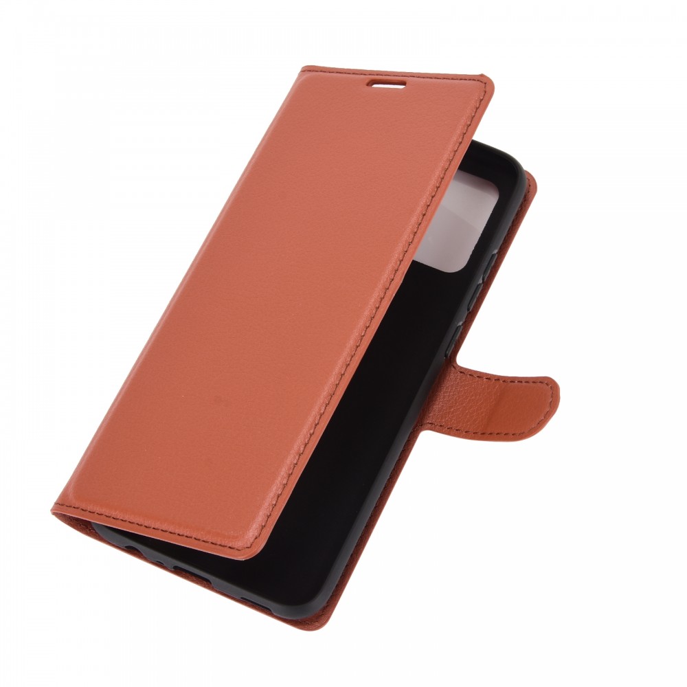 עבור Samsung Galaxy A02s כיסוי ארנק / ספר עשוי מעור בצבע חום עם חריצים לכרטיסי אשראי