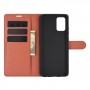 עבור Samsung Galaxy A02s כיסוי ארנק / ספר עשוי מעור בצבע חום עם חריצים לכרטיסי אשראי