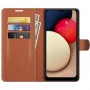 עבור Samsung Galaxy A03s כיסוי ארנק / ספר עשוי מעור בצבע חום עם חריצים לכרטיסי אשראי