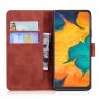 עבור Samsung Galaxy A20 כיסוי ארנק / ספר עשוי מעור בצבע חום עם חריצים לכרטיסי אשראי