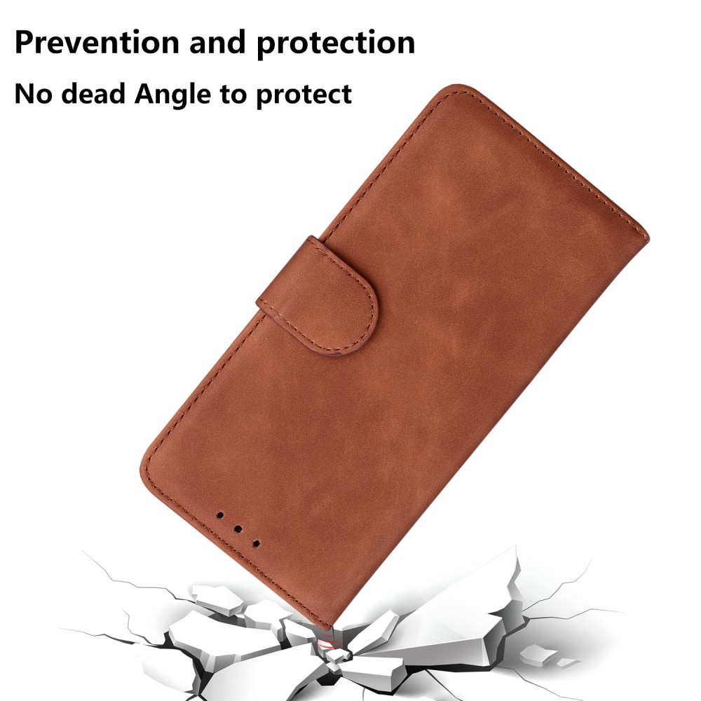 עבור Samsung Galaxy A30 כיסוי ארנק / ספר עשוי מעור בצבע חום עם חריצים לכרטיסי אשראי
