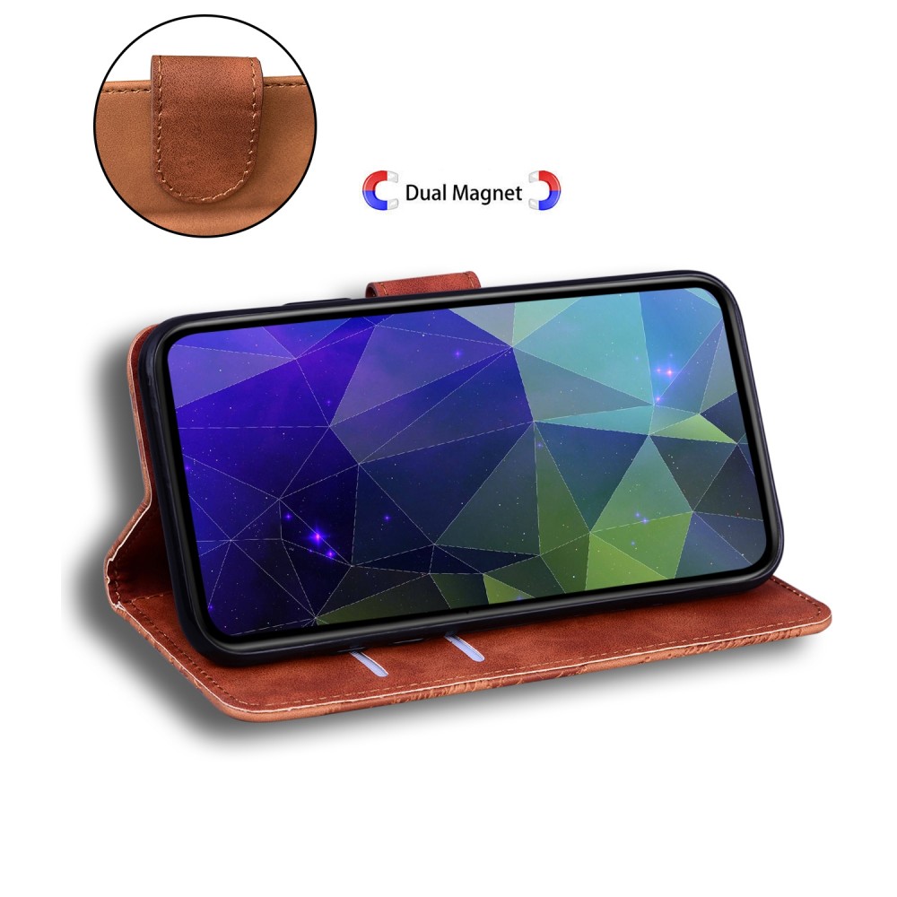 עבור Samsung Galaxy A30 כיסוי ארנק / ספר עשוי מעור בצבע חום עם חריצים לכרטיסי אשראי