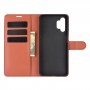 עבור Samsung Galaxy A32 5G כיסוי ארנק / ספר עשוי מעור בצבע חום עם חריצים לכרטיסי אשראי