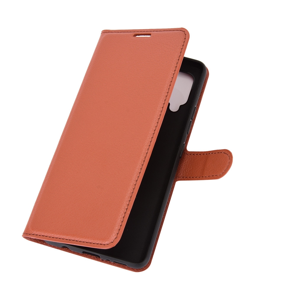 עבור Samsung Galaxy A42 5G כיסוי ארנק / ספר עשוי מעור בצבע חום עם חריצים לכרטיסי אשראי