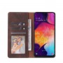 עבור Samsung Galaxy A50 כיסוי ארנק / ספר עשוי מעור בצבע חום עם חריצים לכרטיסי אשראי
