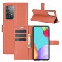 עבור Samsung Galaxy A52 5G כיסוי ארנק / ספר עשוי מעור בצבע חום עם חריצים לכרטיסי אשראי