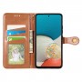 עבור Samsung Galaxy A73 5G כיסוי ארנק / ספר עשוי מעור בצבע חום עם חריצים לכרטיסי אשראי