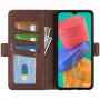 עבור Samsung Galaxy M33 כיסוי ארנק / ספר עשוי מעור בצבע חום עם חריצים לכרטיסי אשראי