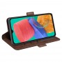 עבור Samsung Galaxy M33 כיסוי ארנק / ספר עשוי מעור בצבע חום עם חריצים לכרטיסי אשראי