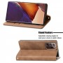 עבור Samsung Galaxy Note20 Ultra כיסוי ארנק / ספר עשוי מעור בצבע חום עם חריצים לכרטיסי אשראי