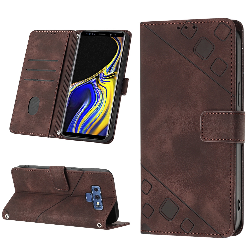 עבור Samsung Galaxy Note9 כיסוי ארנק / ספר עשוי מעור בצבע חום עם חריצים לכרטיסי אשראי