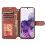 עבור Samsung Galaxy S20 FE כיסוי ארנק / ספר עשוי מעור בצבע חום עם חריצים לכרטיסי אשראי