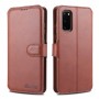 עבור Samsung Galaxy S20 FE 2022 כיסוי ארנק / ספר עשוי מעור בצבע חום עם חריצים לכרטיסי אשראי