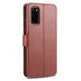 עבור Samsung Galaxy S20 FE 2022 כיסוי ארנק / ספר עשוי מעור בצבע חום עם חריצים לכרטיסי אשראי