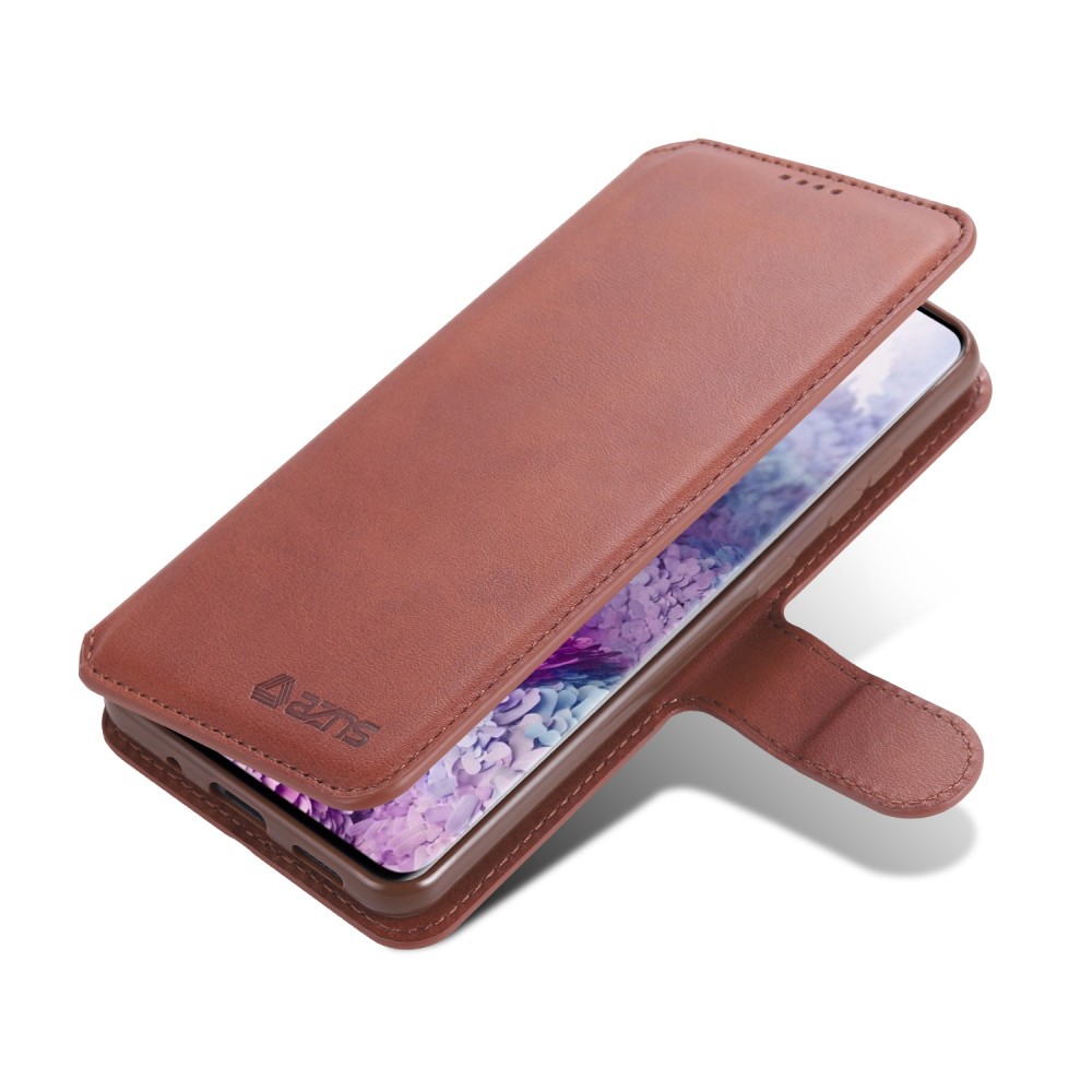 עבור Samsung Galaxy S20 FE 2022 כיסוי ארנק / ספר עשוי מעור בצבע חום עם חריצים לכרטיסי אשראי