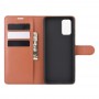 עבור Samsung Galaxy S20 FE 5G כיסוי ארנק / ספר עשוי מעור בצבע חום עם חריצים לכרטיסי אשראי