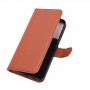 עבור Samsung Galaxy S21 5G כיסוי ארנק / ספר עשוי מעור בצבע חום עם חריצים לכרטיסי אשראי