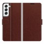עבור Samsung Galaxy S22+ 5G כיסוי ארנק / ספר עשוי מעור בצבע חום עם חריצים לכרטיסי אשראי